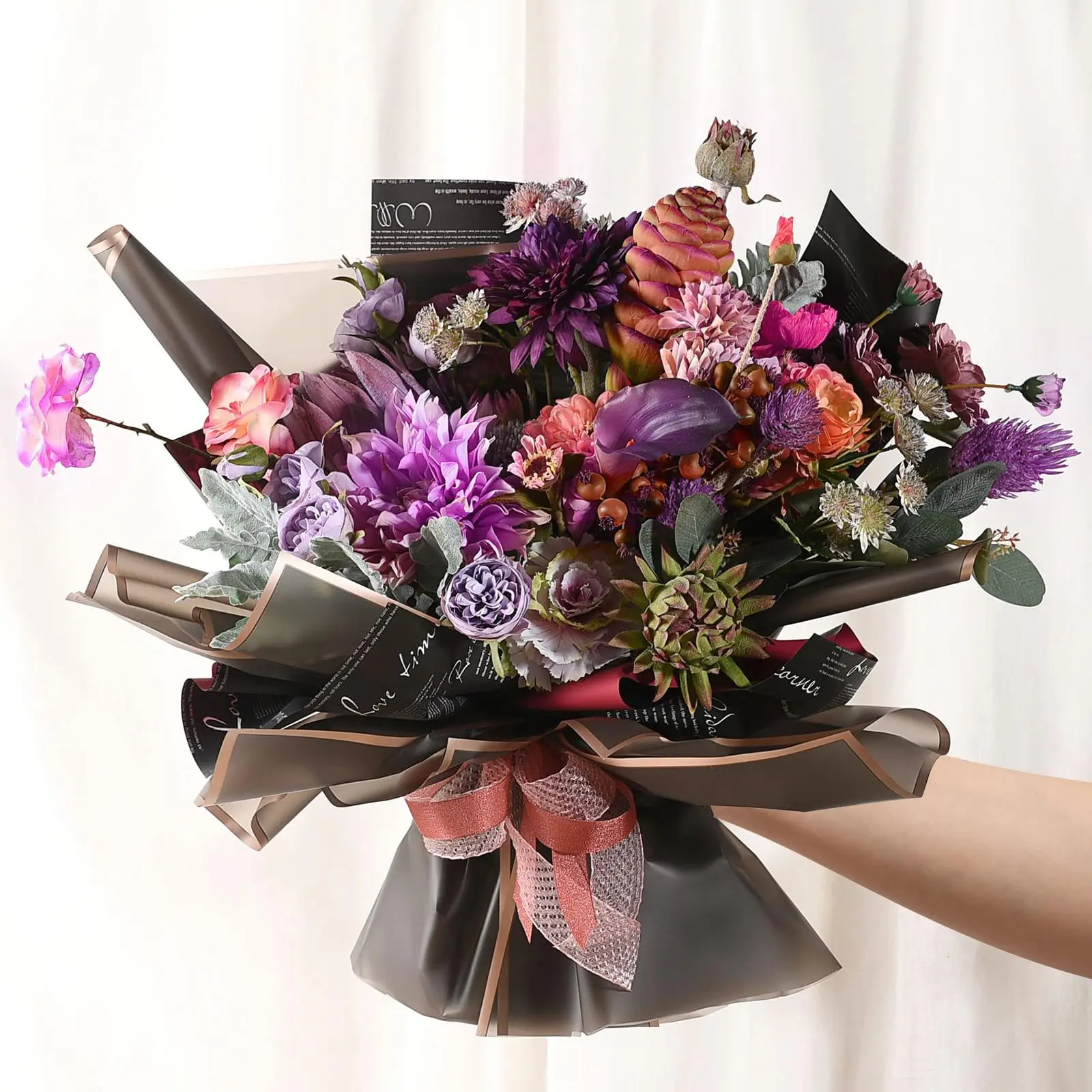 กระดาษห่อดอกไม้สีดำขอบทอง 20 แ - Anda Florist Supply บทวิจารณ์และราคา